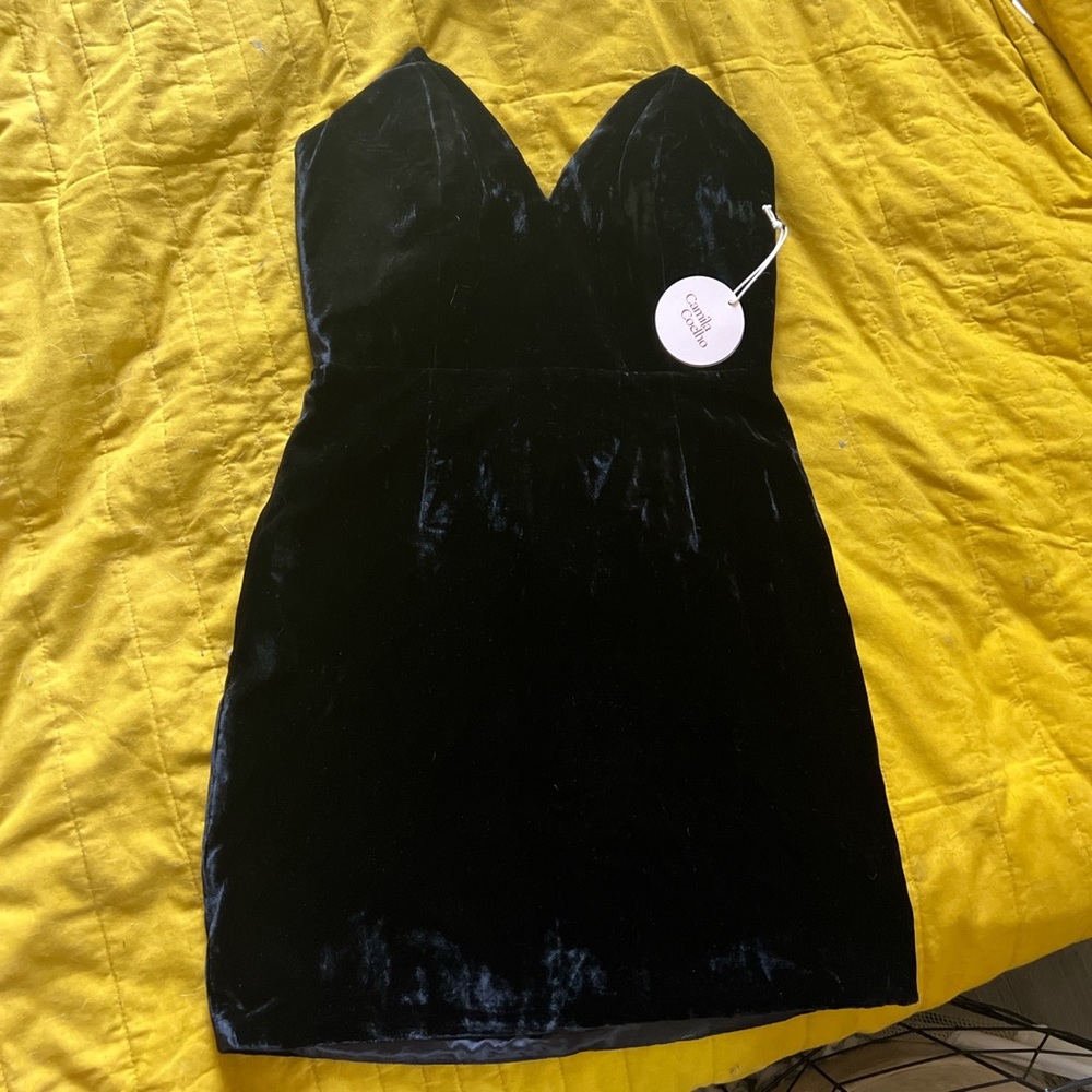 BRAND NEW BLACK VELVET DRESS